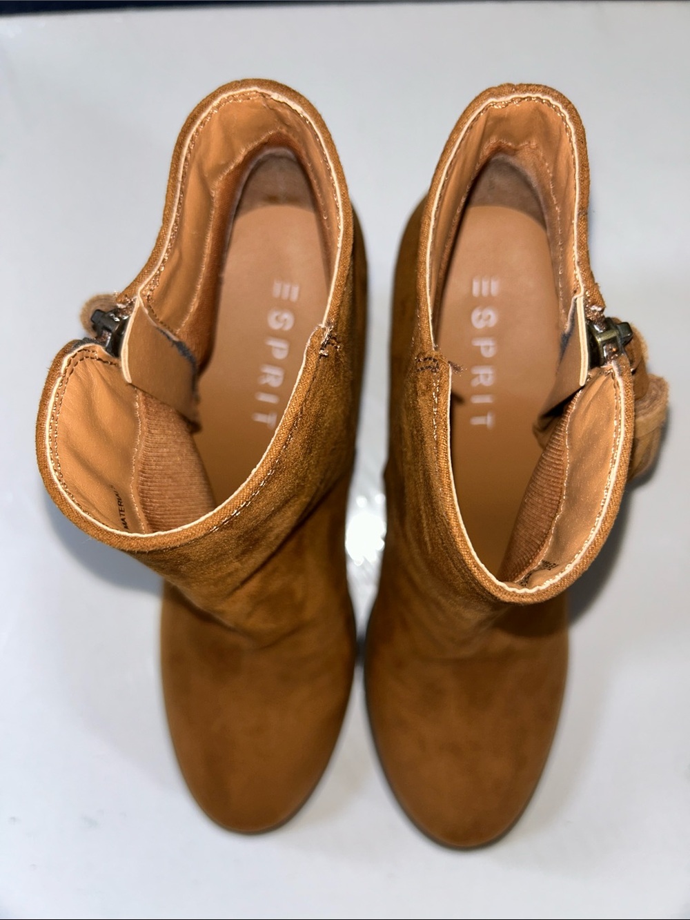 Esprit Tan Brown Suede Ankle Booties - Picture 3 of 11